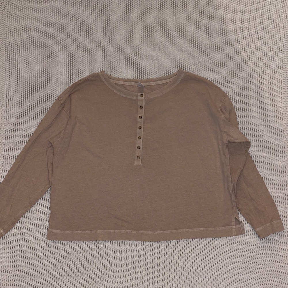Old Navy Tan Henley Shirt